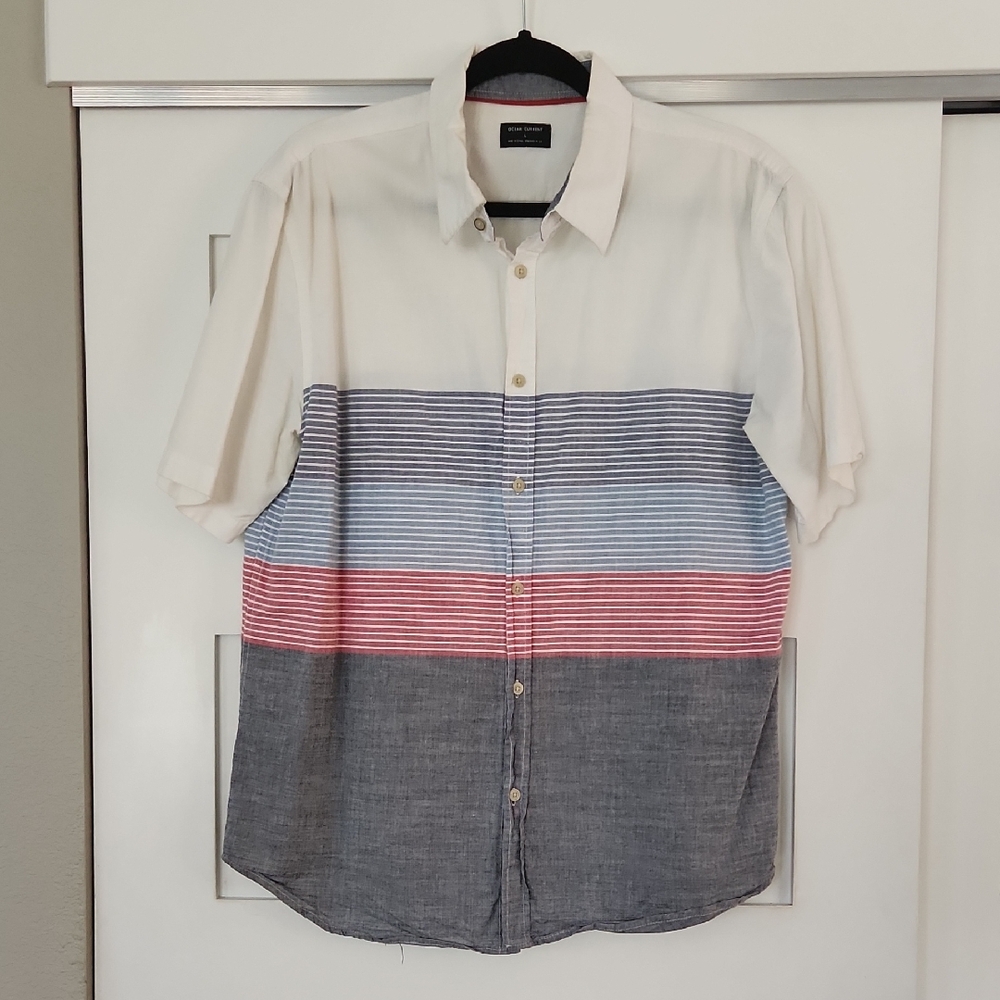 Ocean Current Multicolor Striped Button-Down Shirt